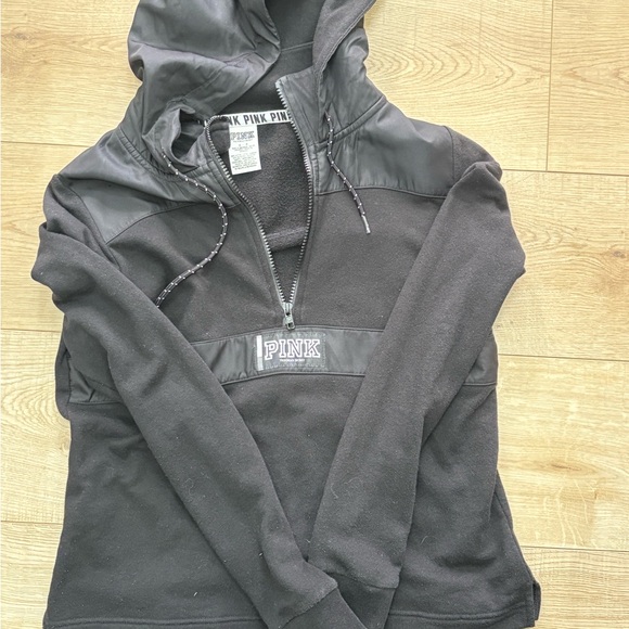 PINK Victoria's Secret Black Half-Zip Pullover - Picture 3 of 6